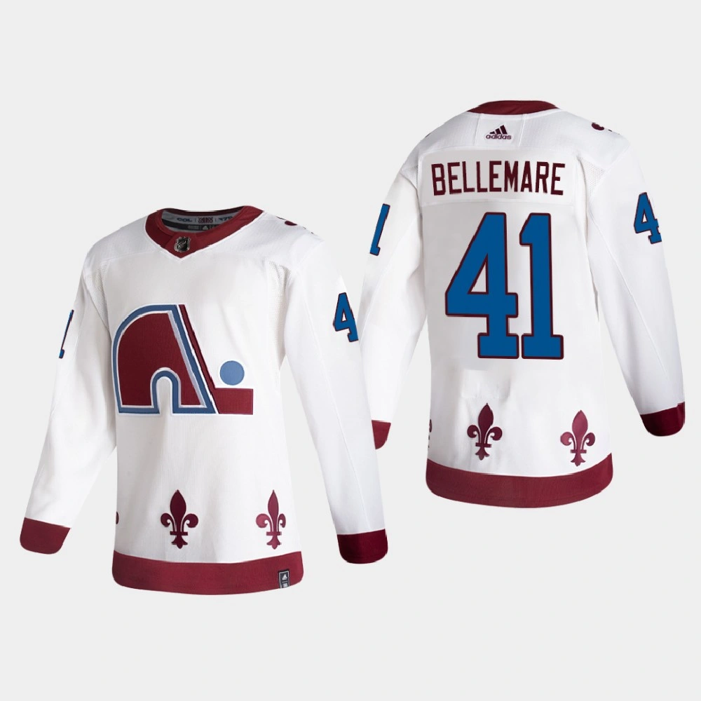 Men's Colorado Avalanche Pierre-Edouard Bellemare #41 2021 Season Reverse Retro Authentic Special Edition White Jersey Men's Colorado Avalanche Pierre-Edouard Bellemare #41 2021 Season Reverse Retro Authentic Special Edition White Jersey