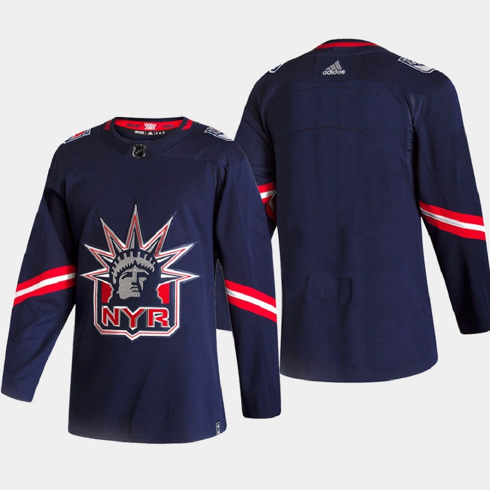 Men New York Rangers 2021 Season Reverse Retro Special Edition Authentic Navy Jersey