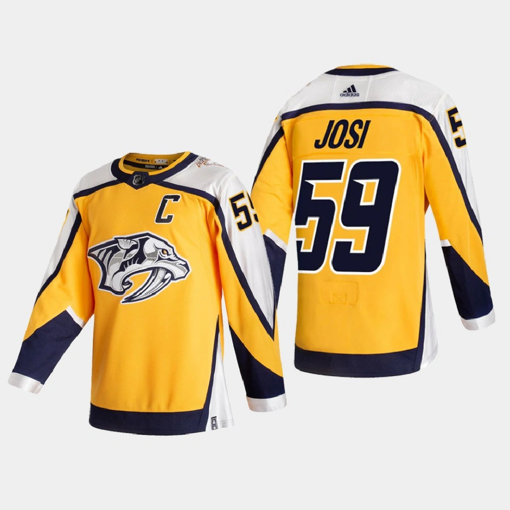 Women's Nashville Predators Roman Josi #59 2021 Season Reverse Retro Authentic Gold Jersey Women's Nashville Predators Roman Josi #59 2021 Season Reverse Retro Authentic Gold Jersey