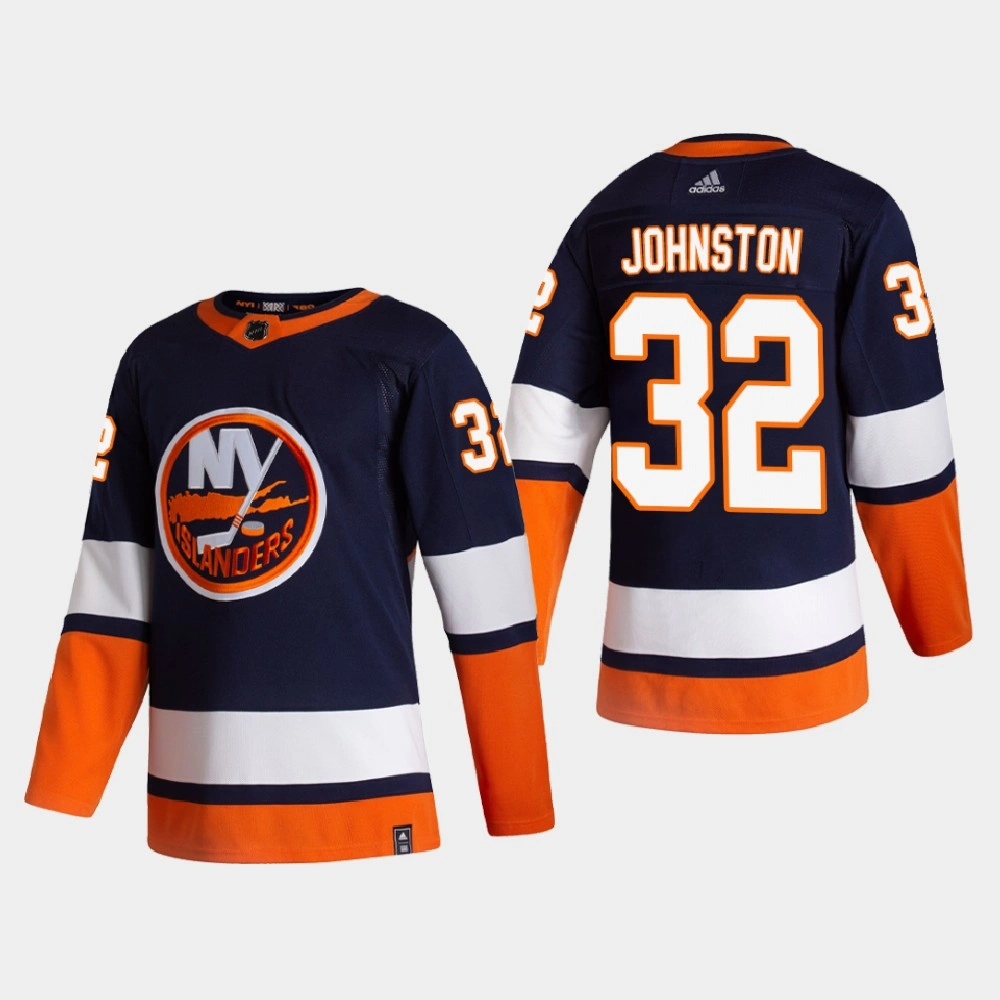Youth New York Islanders Ross Johnston #32 2021 Season Reverse Retro Authentic Special Edition Blue Jersey