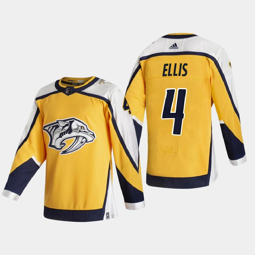 Women's Nashville Predators Ryan Ellis #4 2021 Season Reverse Retro Special Edition Authentic Gold Jersey Women's Nashville Predators Ryan Ellis #4 2021 Season Reverse Retro Special Edition Authentic Gold Jersey