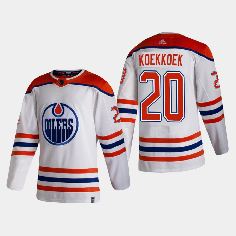 Women's Edmonton Oilers Slater Koekkoek #20 2021 Season Reverse Retro Authentic Pro Special Edition White Jersey