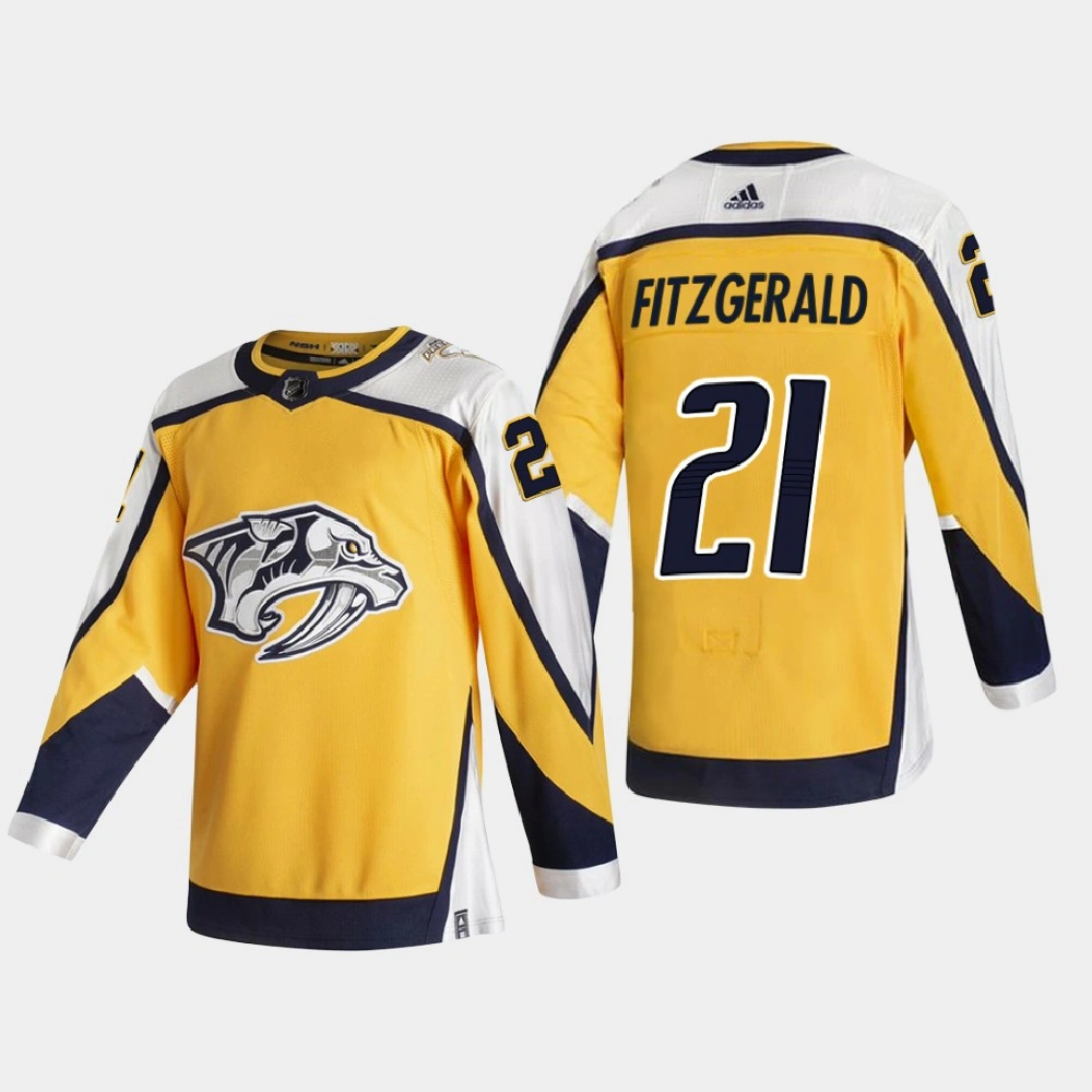 Youth Nashville Predators Tom Fitzgerald #21 2021 Season Reverse Retro Special Edition Authentic Gold Jersey