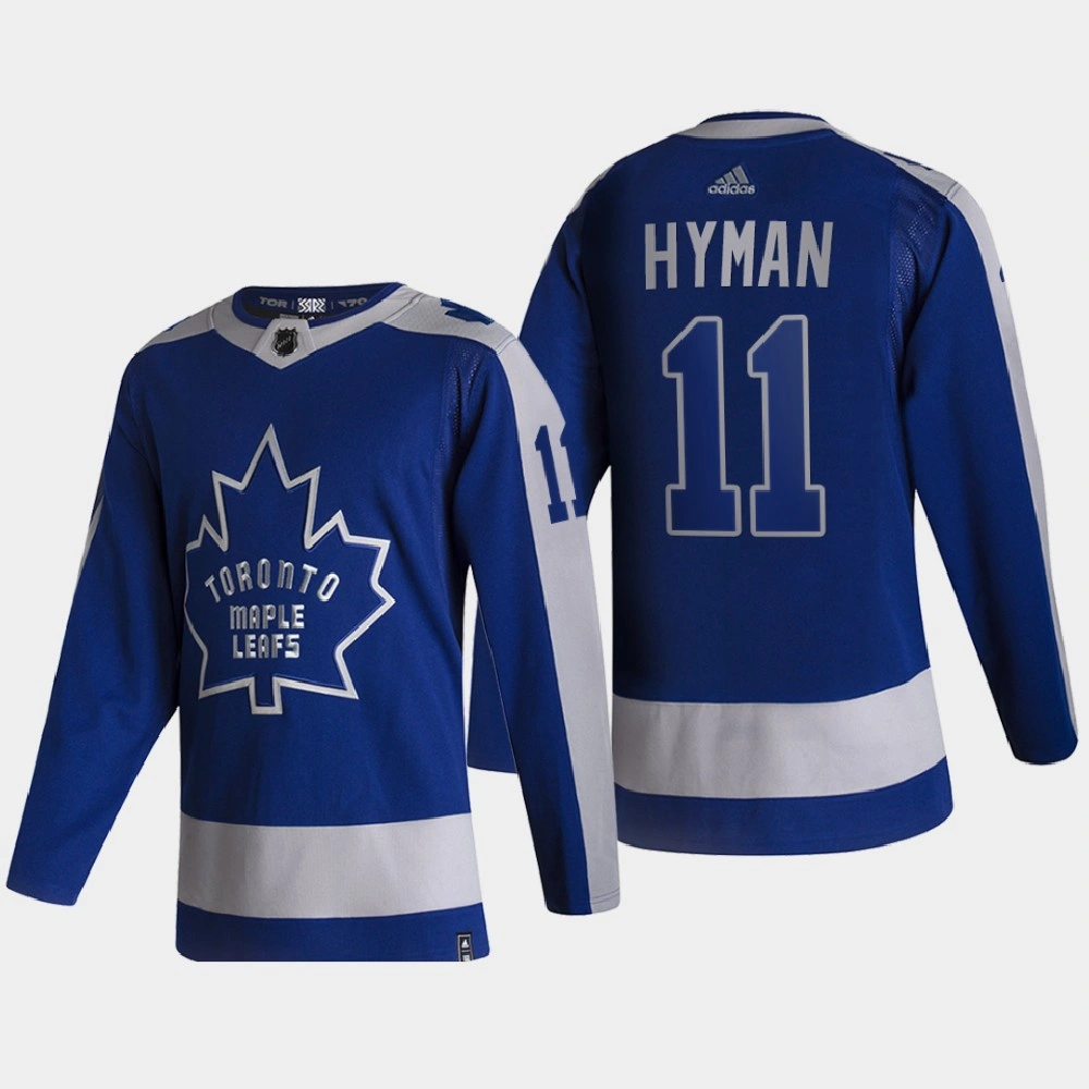 Men Toronto Maple Leafs Zach Hyman #11 2021 Season Reverse Retro Special Edition Authentic Blue Jersey