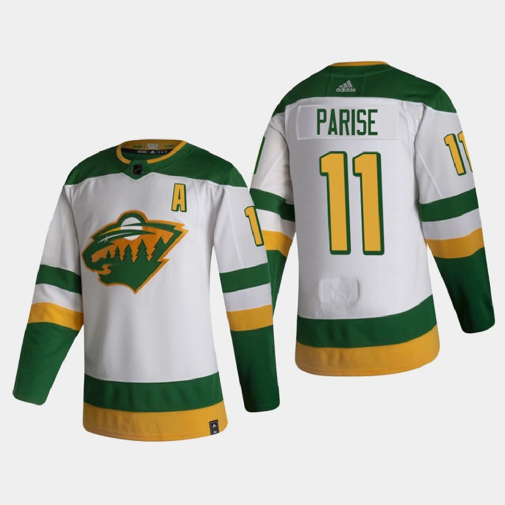 Men's Minnesota Wild Zach Parise #11 2021 Season Reverse Retro Authentic White Jersey