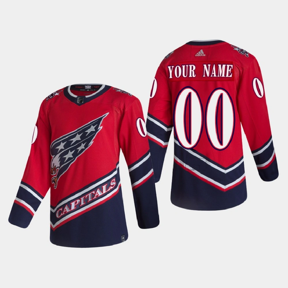 Men's Washington Capitals Custom #00 2021 Season Reverse Retro Authentic Red Jersey Men's Washington Capitals Custom #00 2021 Season Reverse Retro Authentic Red Jersey