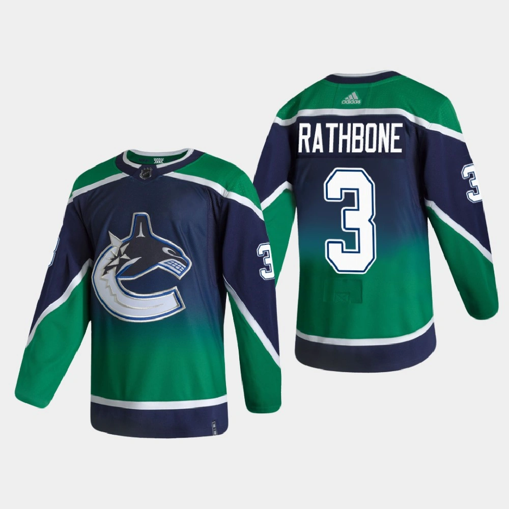 Youth Vancouver Canucks Jack Rathbone #3 2021 Season Reverse Retro Authentic Green Jersey