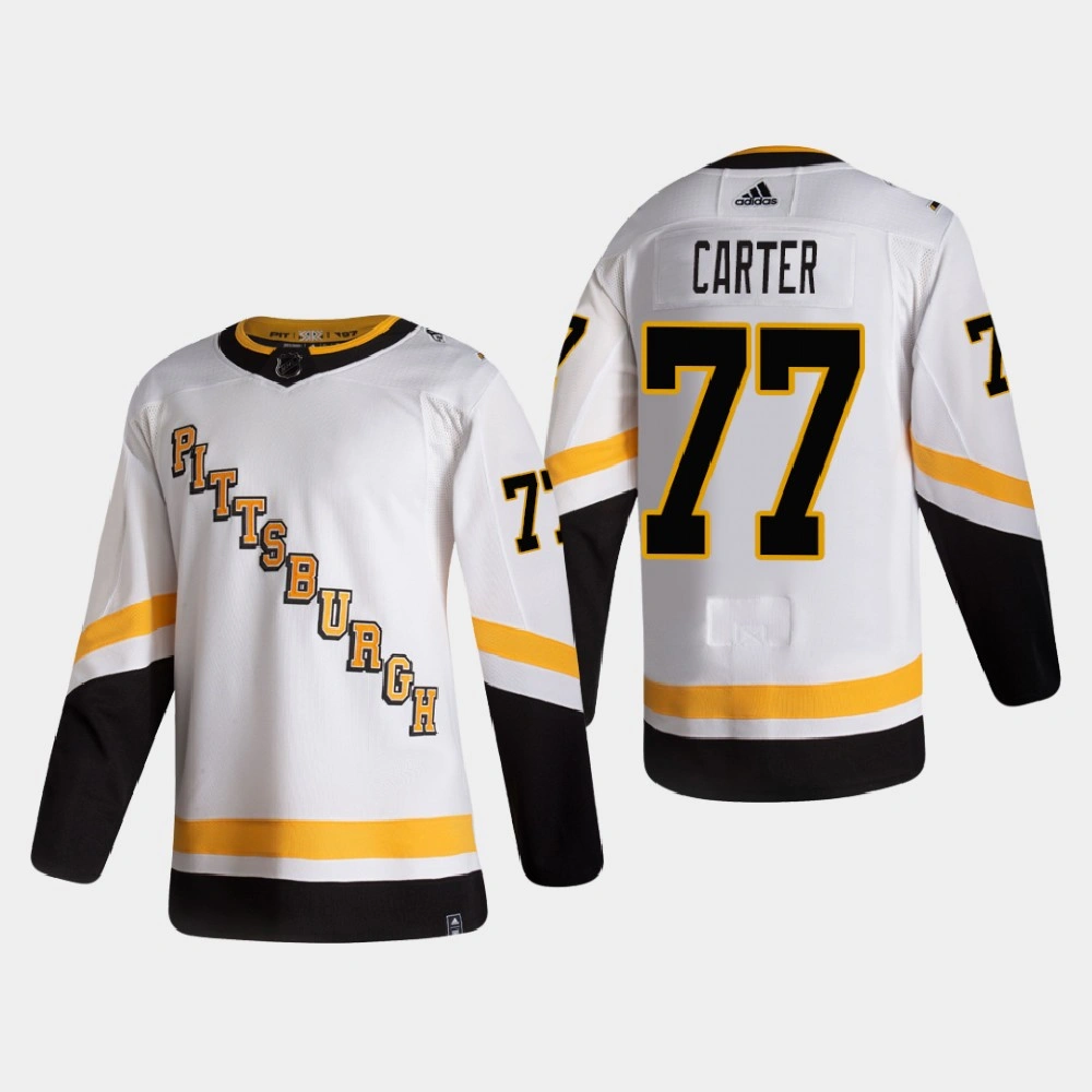 Women's Pittsburgh Penguins Jeff Carter #77 2021 Season Reverse Retro Authentic White Jersey Women's Pittsburgh Penguins Jeff Carter #77 2021 Season Reverse Retro Authentic White Jersey