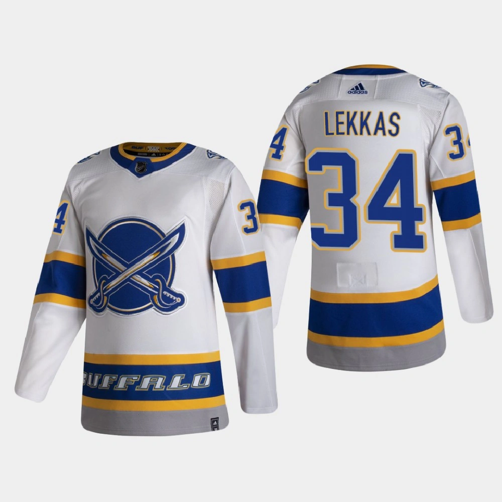 Youth Buffalo Sabres Stefanos Lekkas #34 2021 Season Reverse Retro Authentic White Jersey