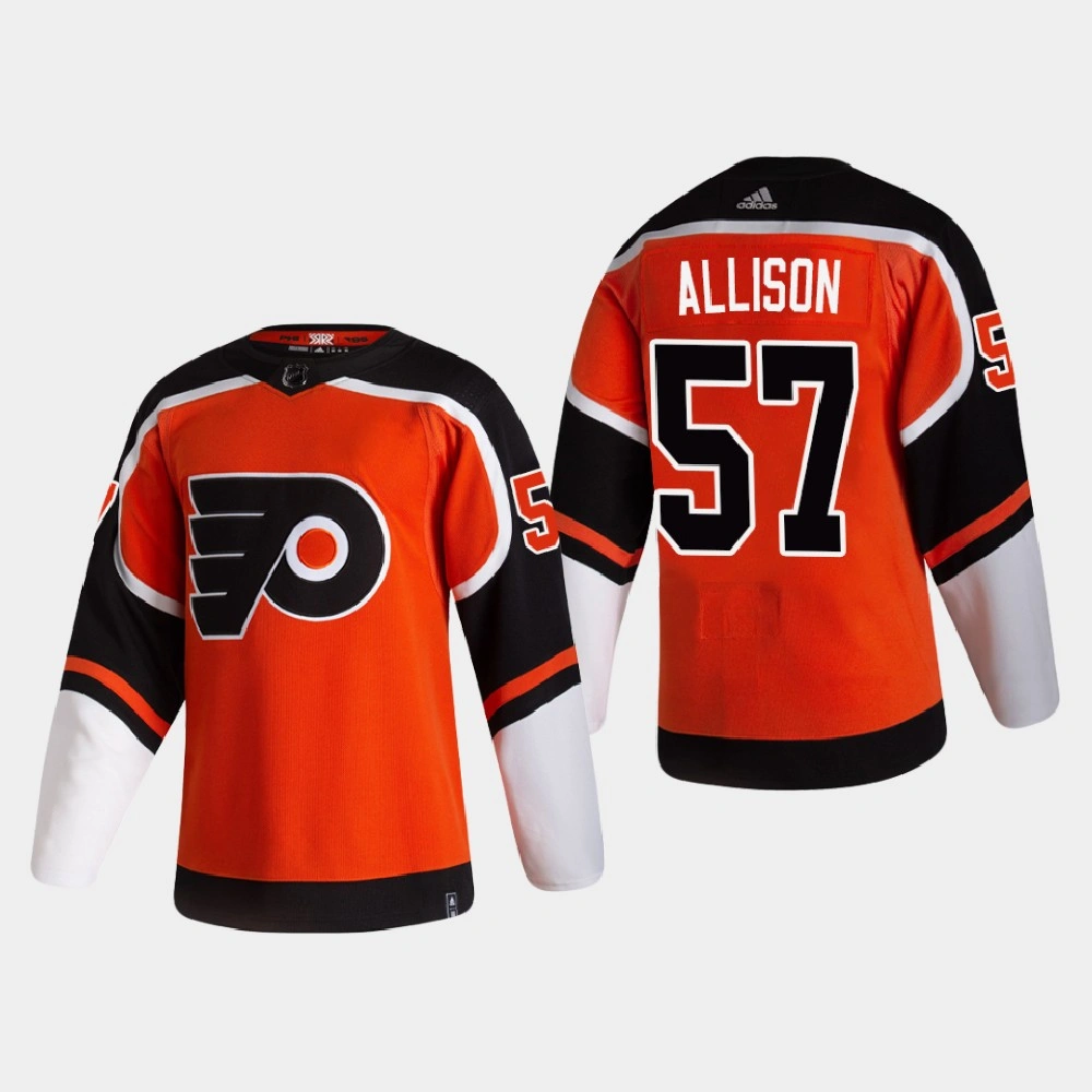 Men's Philadelphia Flyers Wade Allison #57 2021 Season Reverse Retro Authentic Orange Jersey Men's Philadelphia Flyers Wade Allison #57 2021 Season Reverse Retro Authentic Orange Jersey