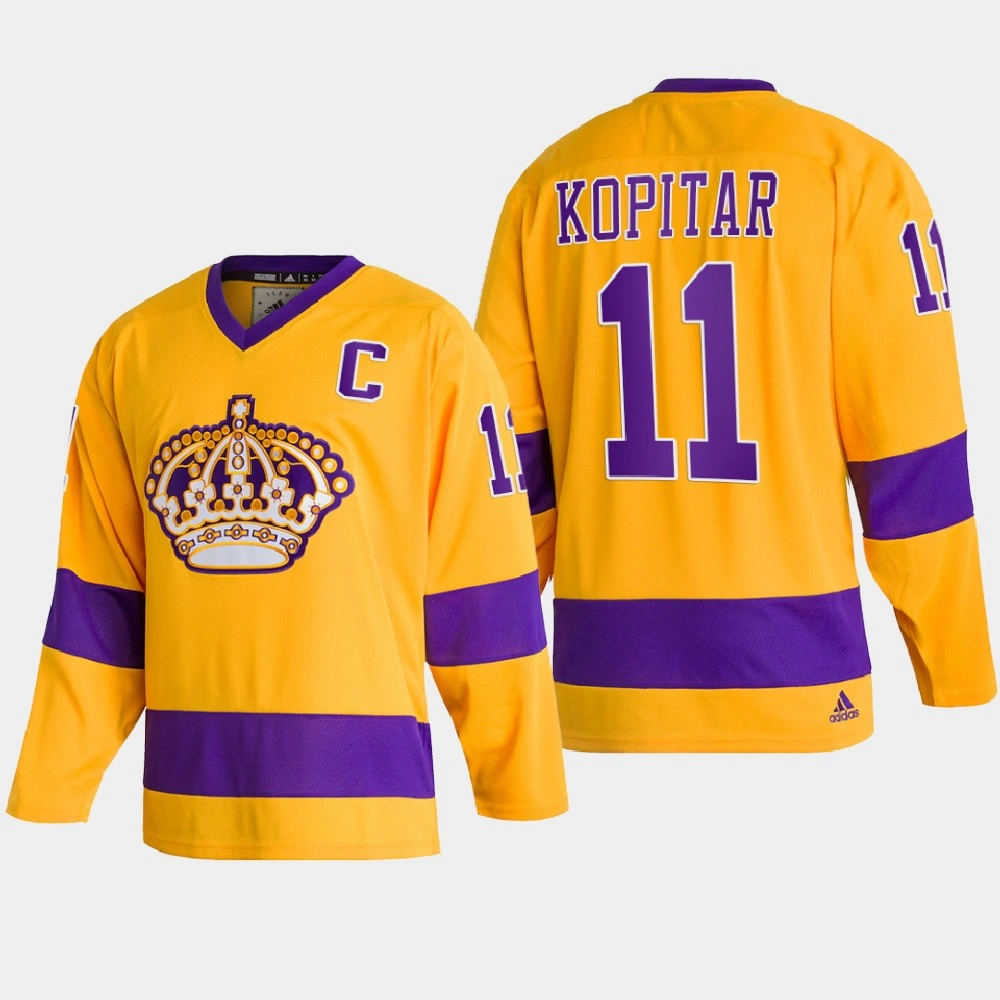 Youth Los Angeles Kings Anze Kopitar #11 Team Classics Gold 2022 Jersey Throwback