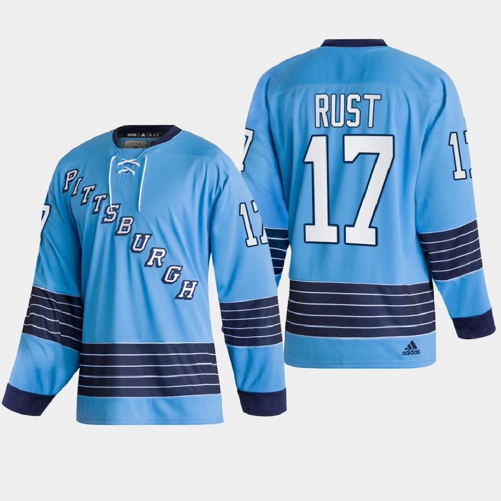 Pittsburgh Penguins Bryan Rust #17 Team Classics Blue 2022 Jersey Heritage Pittsburgh Penguins Bryan Rust #17 Team Classics Blue 2022 Jersey Heritage