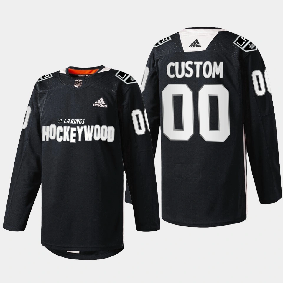 Los Angeles Kings Custom #00 Hockey Wood Black 2022 Jersey Warm-Up Los Angeles Kings Custom #00 Hockey Wood Black 2022 Jersey Warm-Up