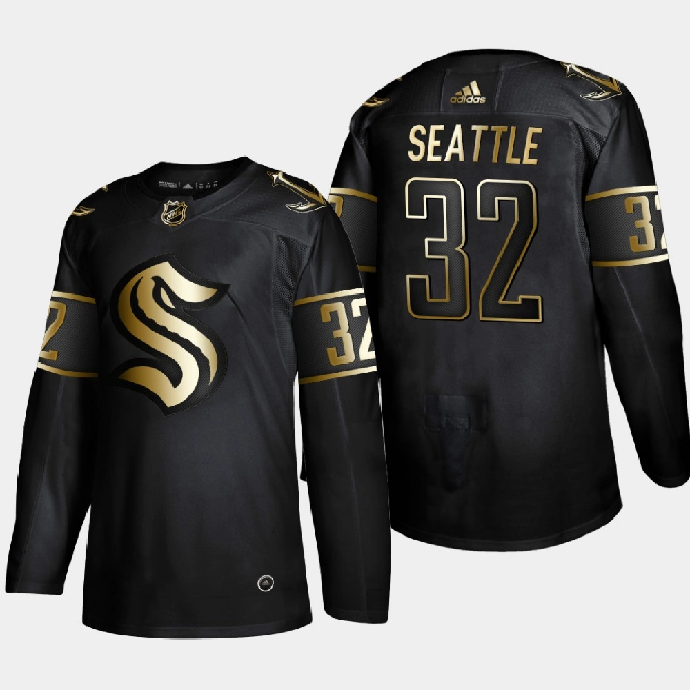 Men Seattle Kraken 32nd Club #32 NHL Golden Edition Black Limited Jersey