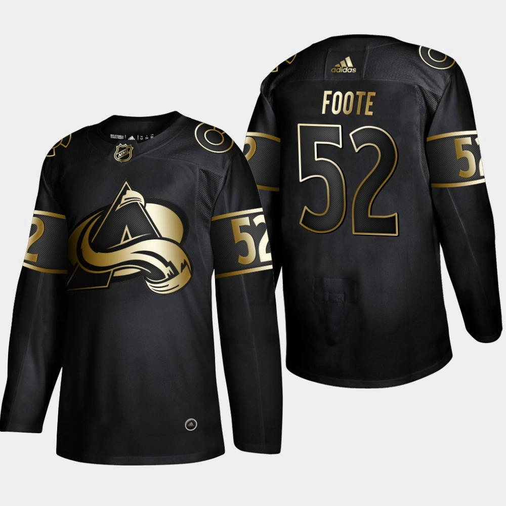 Women's Colorado Avalanche Adam Foote #52 Retired Player 2019 NHL Golden Edition Black Jersey - Men's