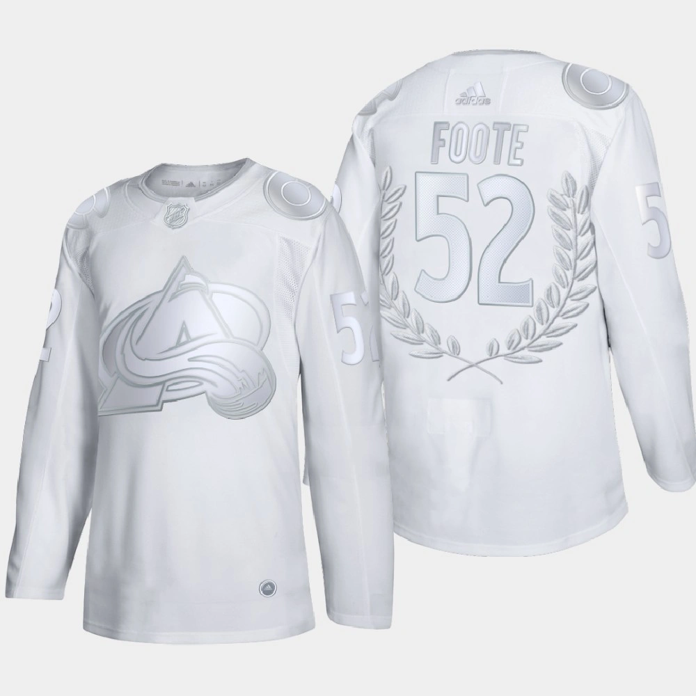 Youth Colorado Avalanche Adam Foote #52 Retired Number White Award Jersey