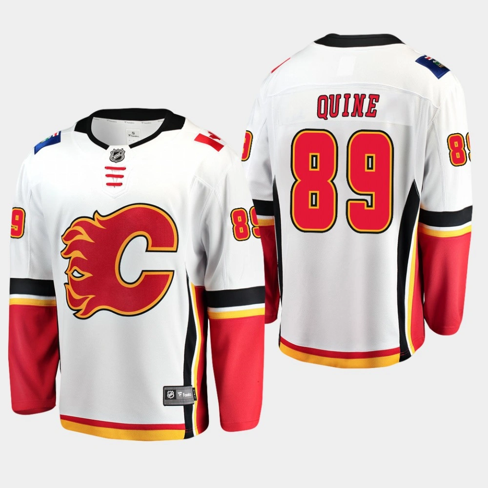 Men's Calgary Flames Alan Quine #89 2019 Away Breakaway Player White Jersey