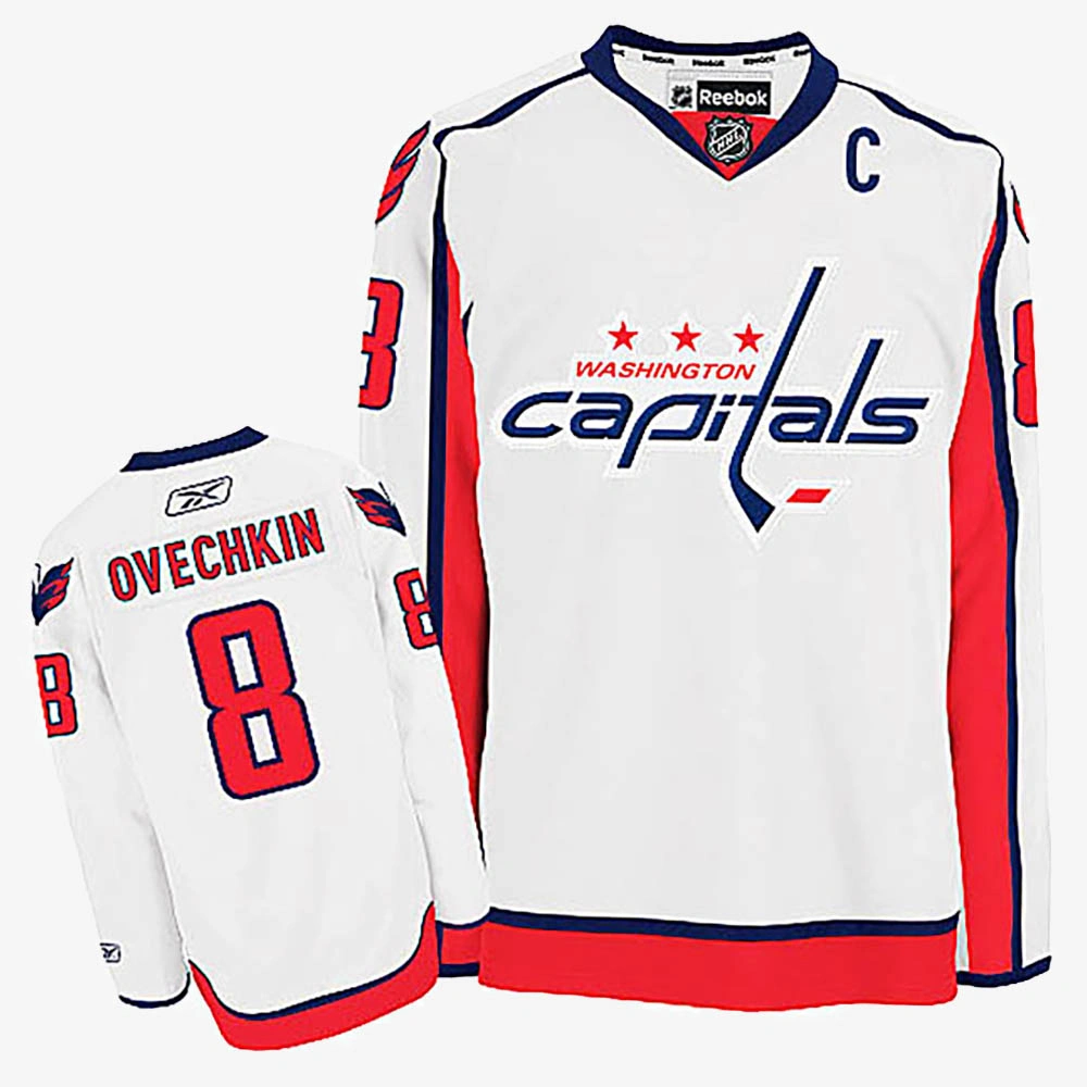 Women's Alex Ovechkin Washington Capitals White Away Jersey