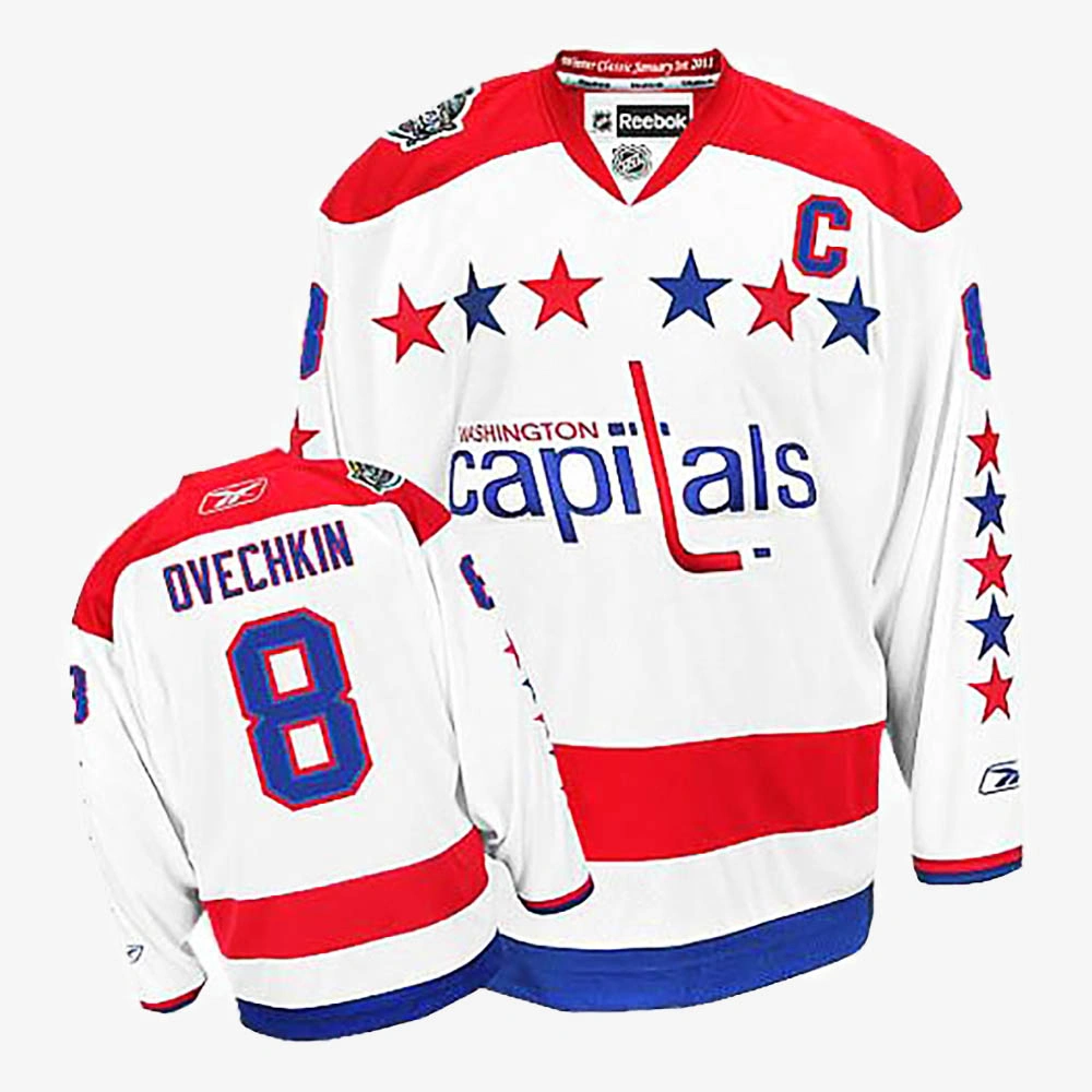 Alex Ovechkin Washington Capitals White Alternate Jersey