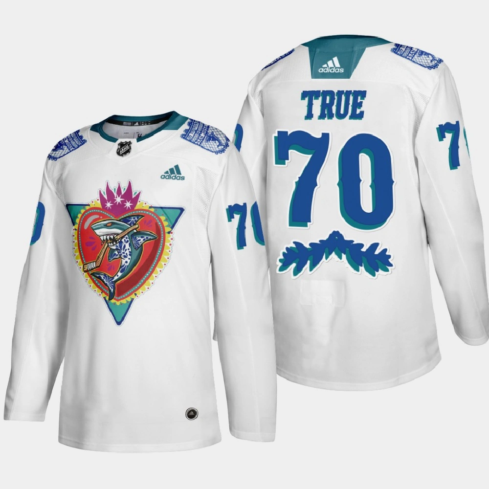 Women's San Jose Sharks Alex True #70 Los Tiburones Night White Jersey Women's San Jose Sharks Alex True #70 Los Tiburones Night White Jersey