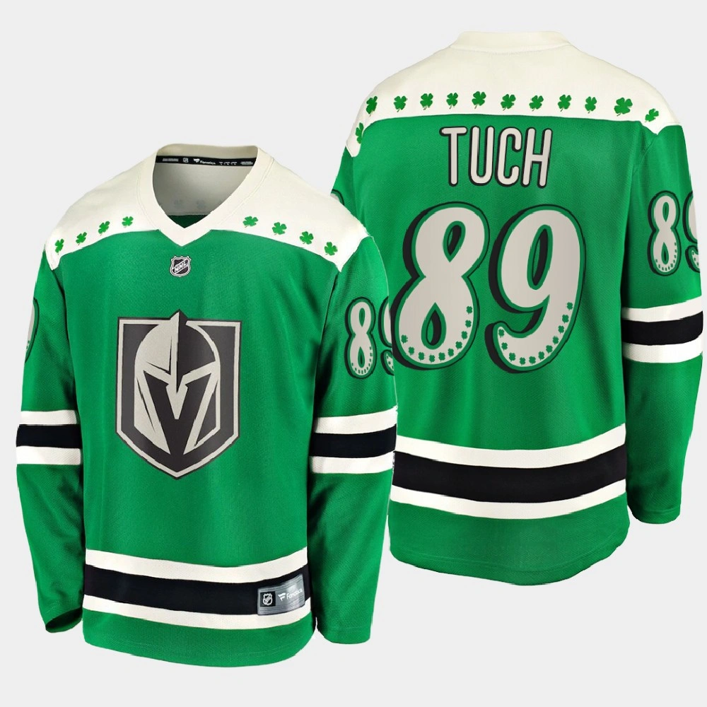 Women's Vegas Golden Knights Alex Tuch #89 2021 St. Patrick's Day Green Jersey