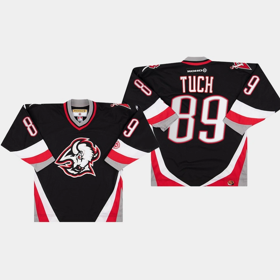 Primary Goathead Logo Buffalo Sabres Alex Tuch Throwback Black #89 Jersey