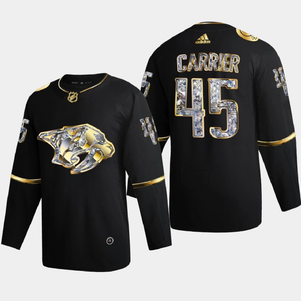 Youth Alexandre Carrier Nashville Predators 2022 Stanley Cup Playoffs Black Diamond Edition Jersey Authentic