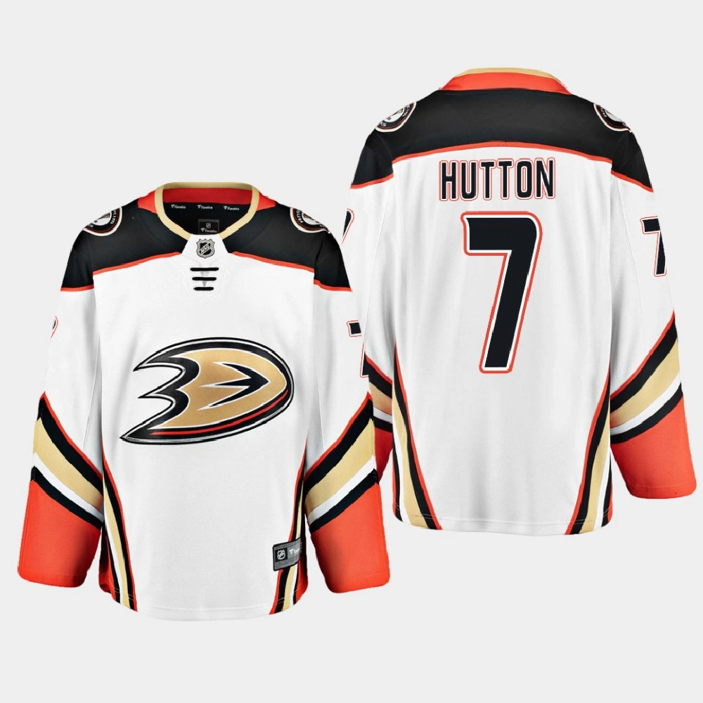 Youth Anaheim Ducks Ben Hutton #7 Away 2020-21 White Jersey