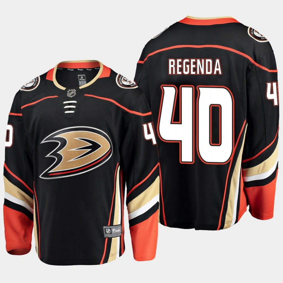 Youth Anaheim Ducks Pavol Regenda Home Black #40 Jersey Breakaway Player