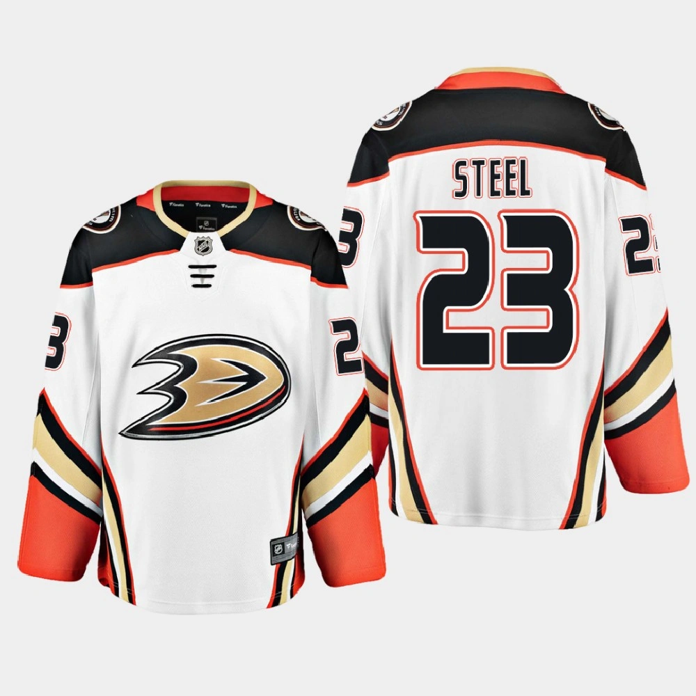 Women's Anaheim Ducks Sam Steel #23 Away 2020-21 Breakaway Player White Jersey Women's Anaheim Ducks Sam Steel #23 Away 2020-21 Breakaway Player White Jersey