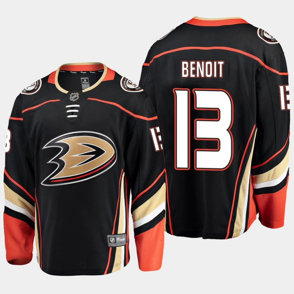 Anaheim Ducks Simon Benoit Alternate Black #13 Jersey Breakaway Player
