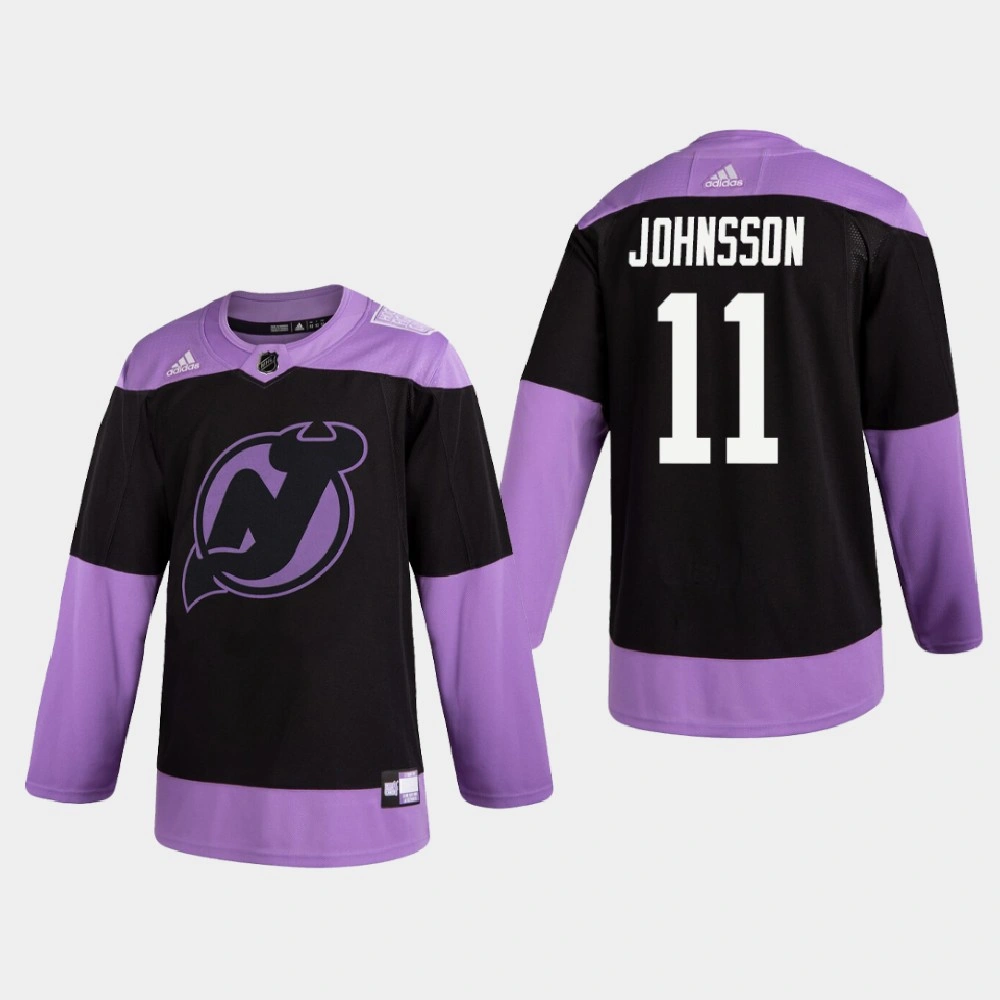 Women's New Jersey Devils Andreas Johnsson #11 2020 Hockey Fights Cancer Practice Black Jersey Women's New Jersey Devils Andreas Johnsson #11 2020 Hockey Fights Cancer Practice Black Jersey