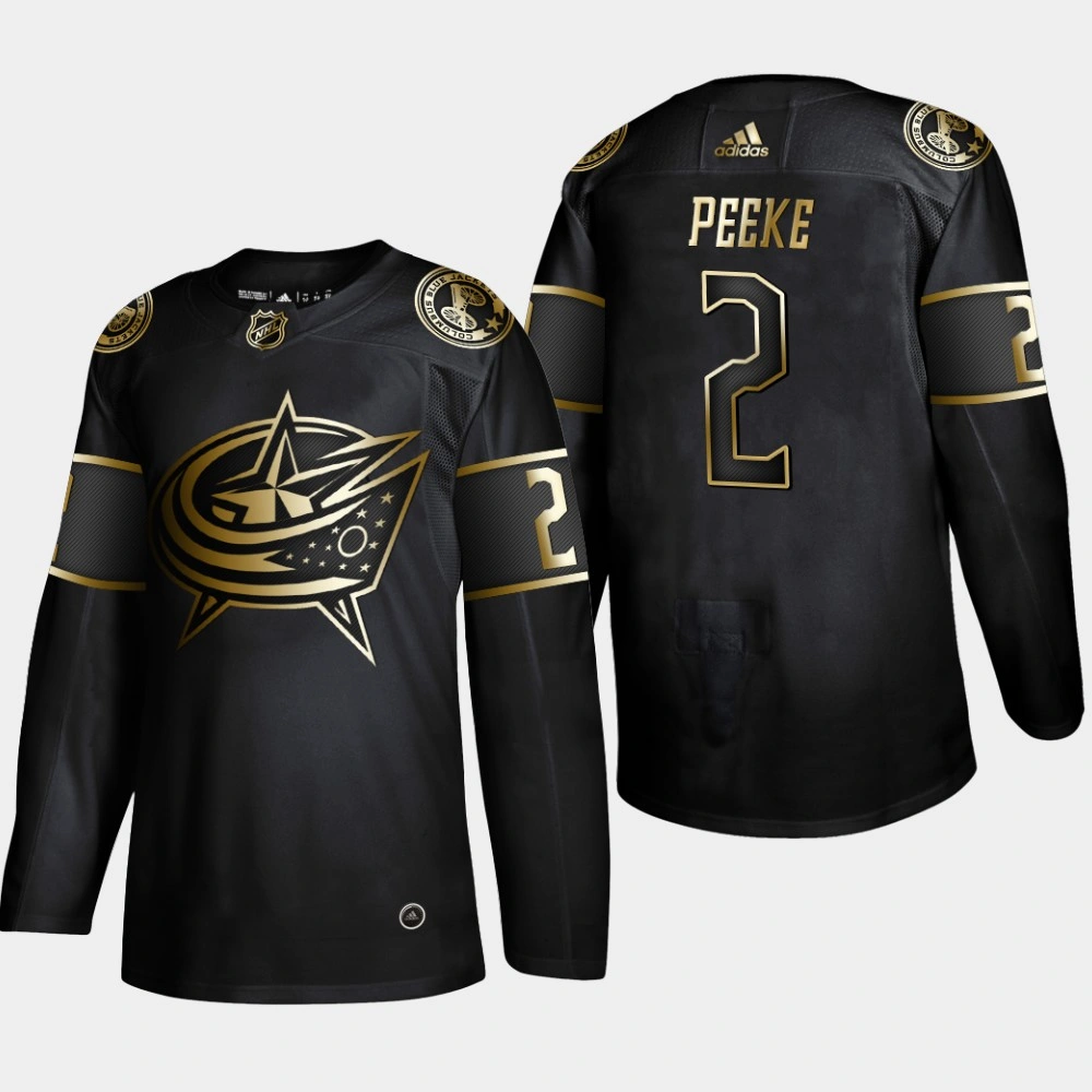 Youth Columbus Blue Jackets Andrew Peeke #2 Authentic 2019 NHL Golden Edition Black Player Jersey - Men's