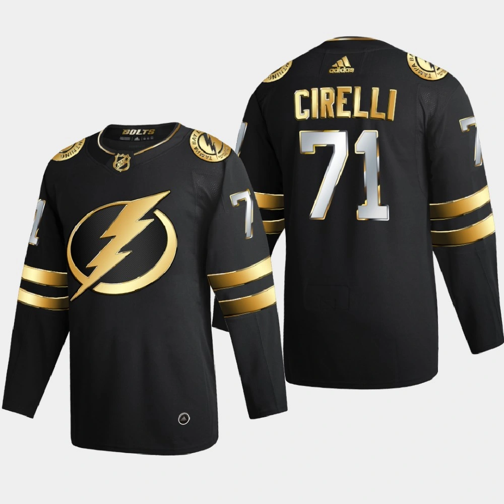 Men's Tampa Bay Lightning Anthony Cirelli #71 2020-21 Authentic Golden Limited Edition Jersey - Black Men's Tampa Bay Lightning Anthony Cirelli #71 2020-21 Authentic Golden Limited Edition Jersey - Black
