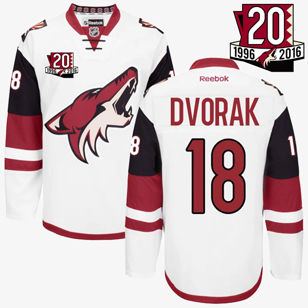 Youth Christian Dvorak Arizona Coyotes White 20th Anniversary Jersey Youth Christian Dvorak Arizona Coyotes White 20th Anniversary Jersey