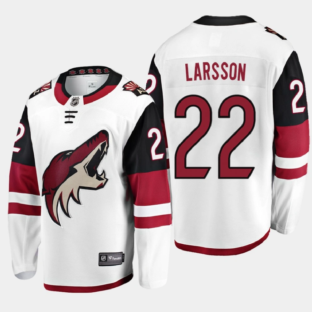 Women's Arizona Coyotes Johan Larsson #22 Away 2020-21 Breakaway Player White Jersey