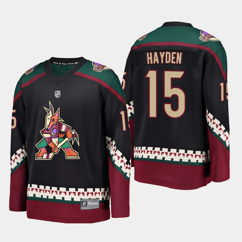 Men's Arizona Coyotes John Hayden #15 Alternate 2020-21 Breakaway Player Black Jersey