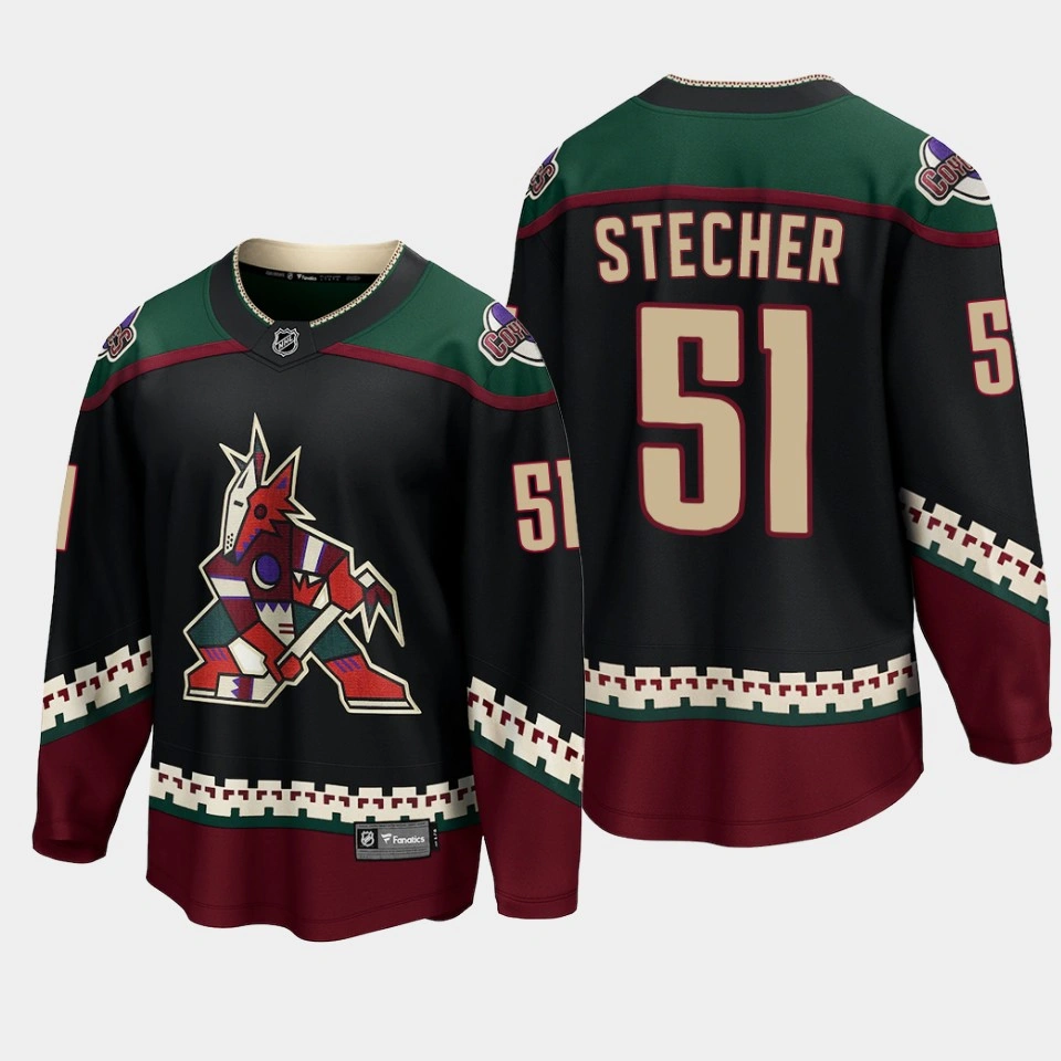 Youth Arizona Coyotes Troy Stecher Home Black #51 Jersey Breakaway Player