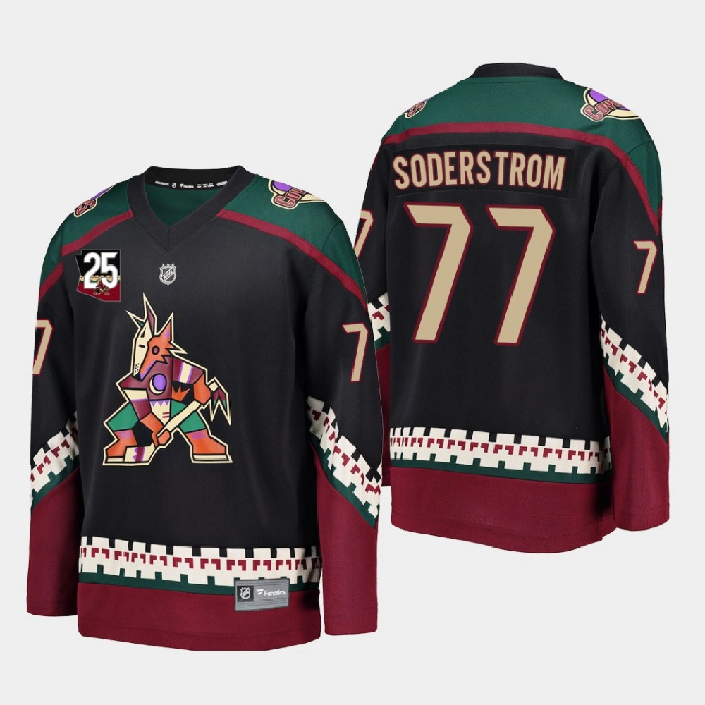 Women's Arizona Coyotes Victor Soderstrom #77 25th Anniversary Kachina 2020-21 Alternate Black Jersey
