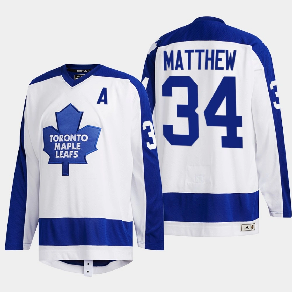 Toronto Maple Leafs Auston Matthews #34 Team Classics White Jersey Primary Logo Toronto Maple Leafs Auston Matthews #34 Team Classics White Jersey Primary Logo