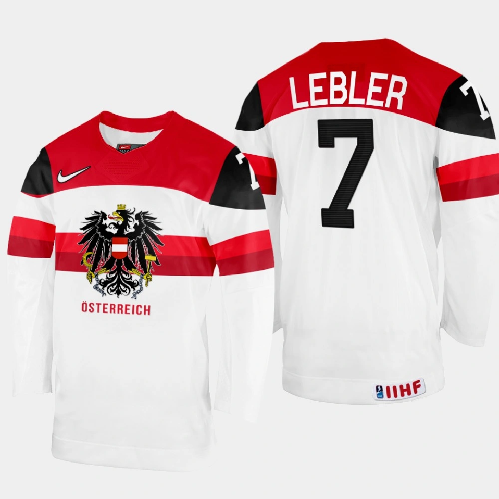 Brian Lebler 2022 IIHF World Championship Austria Hockey Jersey White #7 Uniform