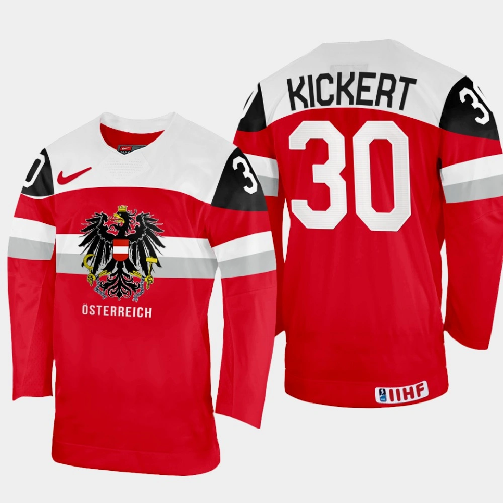 Women's David Kickert 2022 IIHF World Championship Austria Hockey Jersey Red #30 Uniform