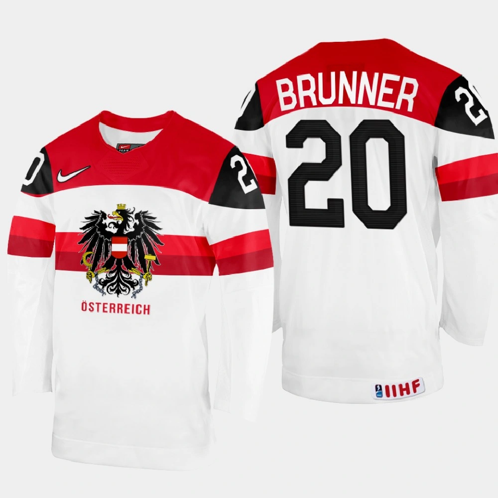 Youth Nico Brunner 2022 IIHF World Championship Austria Hockey Jersey White #20 Uniform