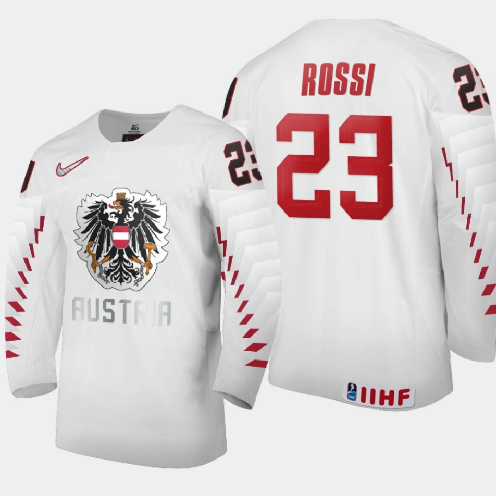 Women's Austria Team Marco Rossi #23 2021 IIHF World Junior Championship Home White Jersey