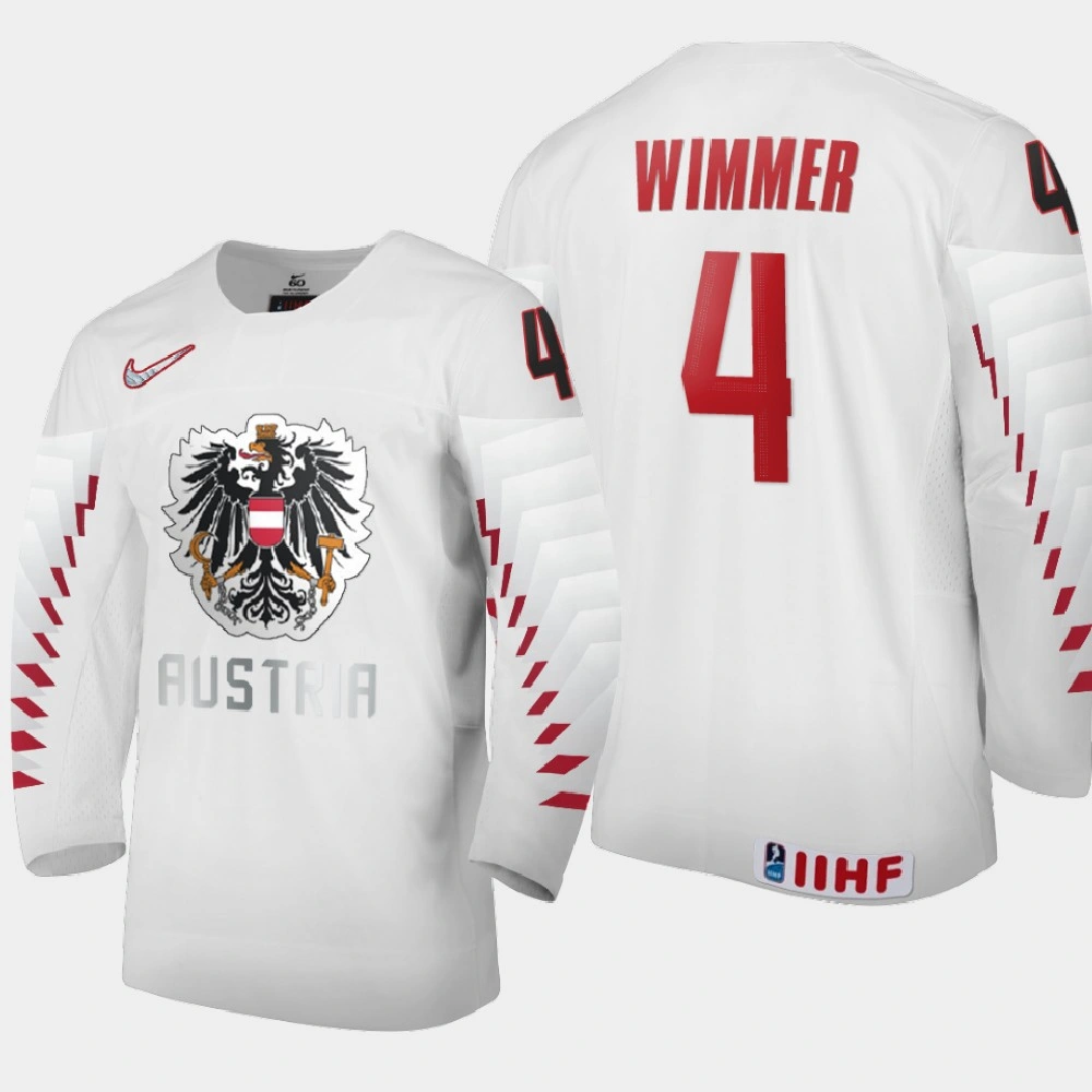 Women's Austria Team Philipp Wimmer #4 2021 IIHF World Junior Championship Home White Jersey