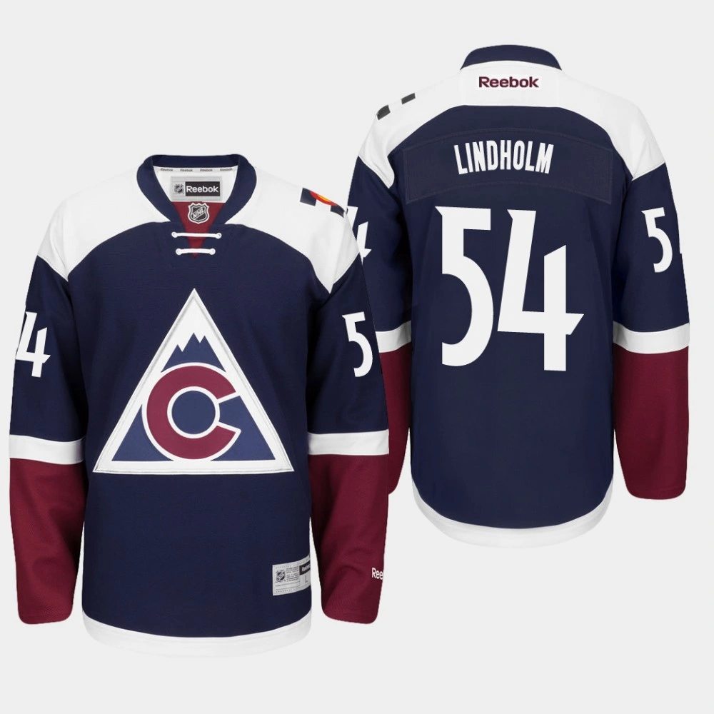 Colorado Avalanche #54 Anton Lindholm Alternate Premier Reebok Navy Blue Jersey