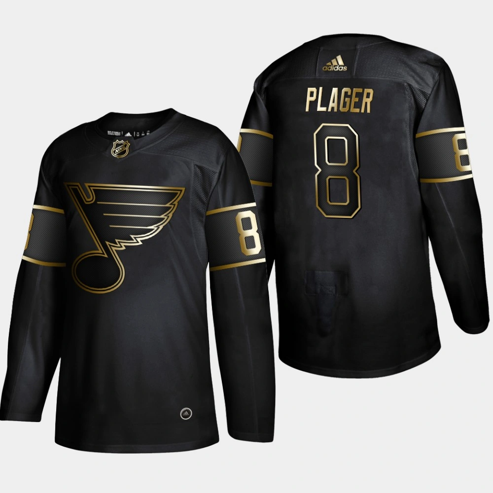 St. Louis Blues Barclay Plager #8 Retired Player 2019 NHL Golden Edition Black Jersey - Men's St. Louis Blues Barclay Plager #8 Retired Player 2019 NHL Golden Edition Black Jersey - Men's