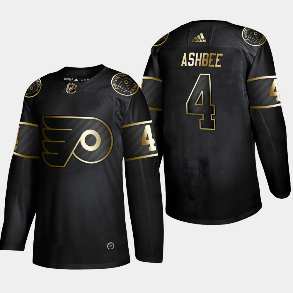 Men's Philadelphia Flyers Barry Ashbee 2019 NHL Golden Edition Retired Player Black Jersey Men's Philadelphia Flyers Barry Ashbee 2019 NHL Golden Edition Retired Player Black Jersey