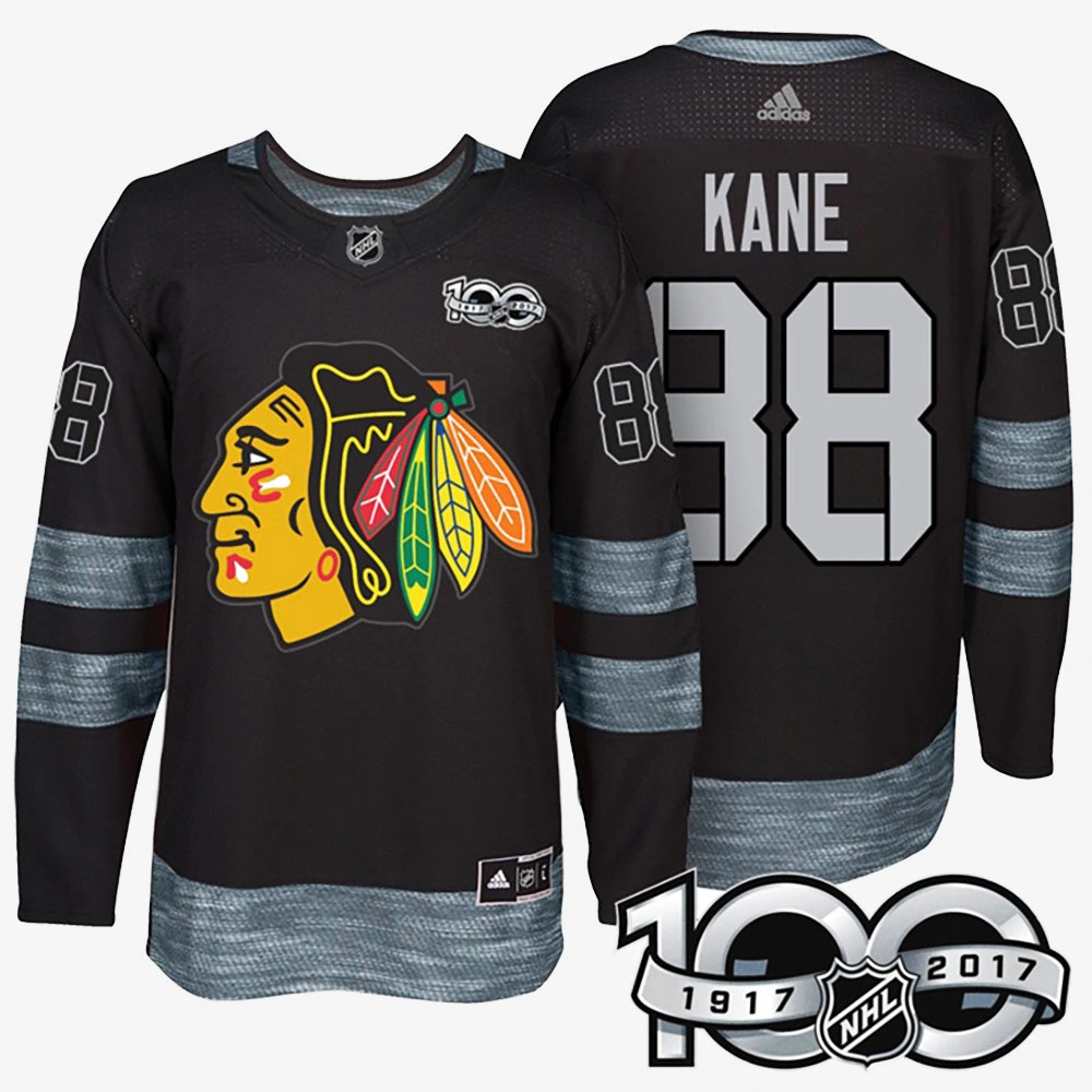 Patrick Kane Chicago Blackhawks Black 1917-2017 100th Anniversary Special Jersey Patrick Kane Chicago Blackhawks Black 1917-2017 100th Anniversary Special Jersey