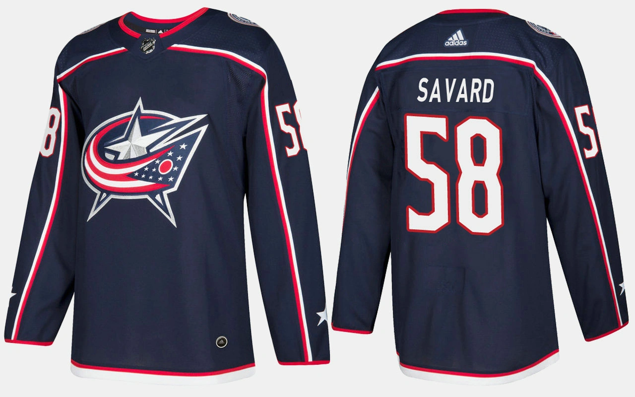 Columbus Blue Jackets #58 David Savard Home Navy Jersey